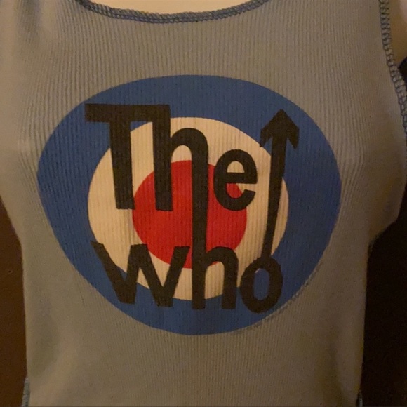 Vintage 90s The Who Tank Top Stretchy fits small-large bust - Picture 2 of 5